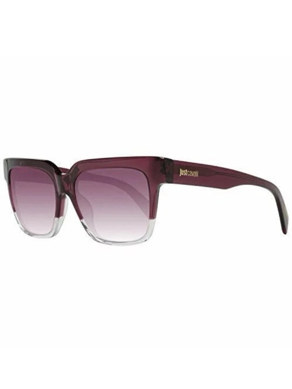 Just Cavalli Burgundy to Clear Gradient Square Sunglasses